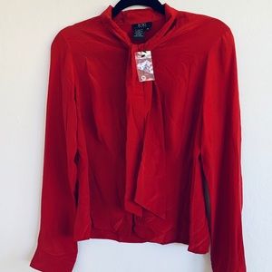 MACY’s Silk Tie Neck Blouse